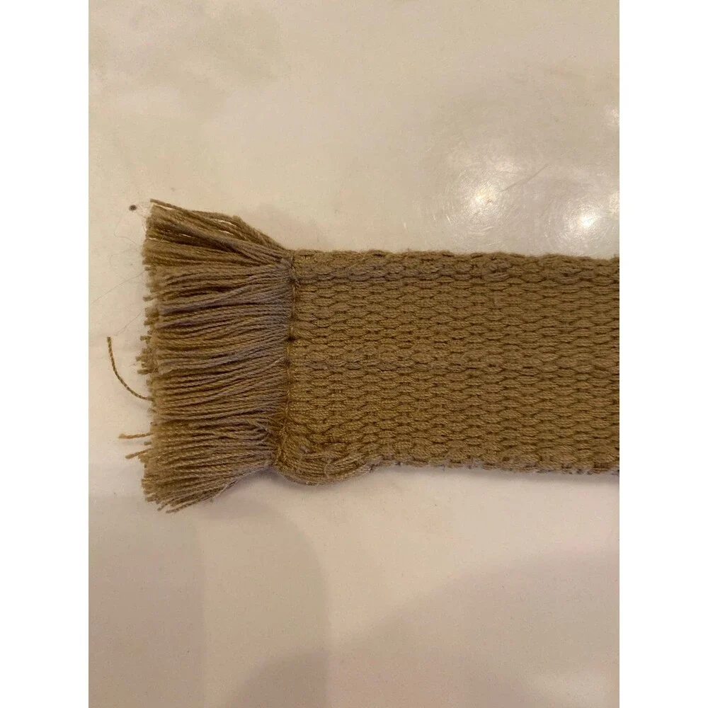 Belt Men’s‎ Woven ? Cotton Dark Tan Distressed  D Ring Adjustable Casual Look